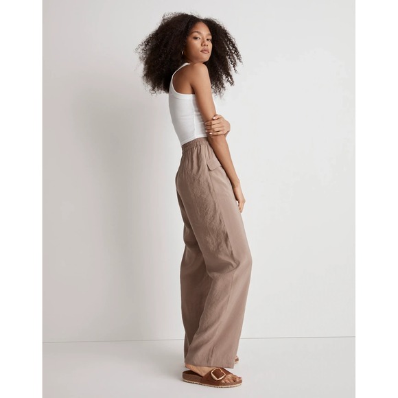 Madewell Women's Light Umber Straight Cargo Pants in Soft drape XXL TALL NWT